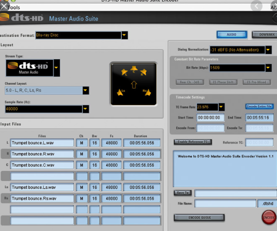 DTS-HD Master Audio Suite Encoder