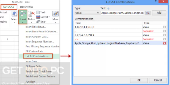 kutools excel formula to move data columns into rows