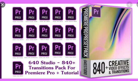 640 Studio – 840 Transitions Pack For Premiere Pro