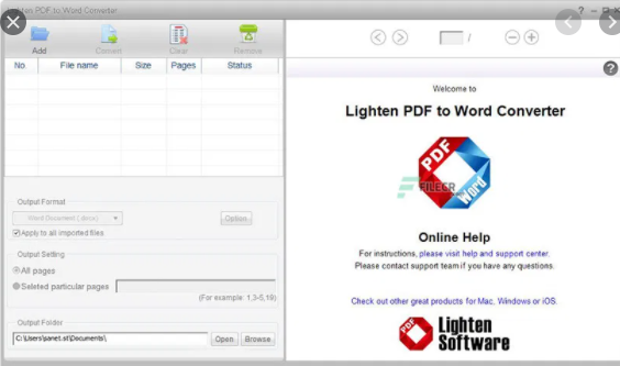 Lighten PDF to Word Converter