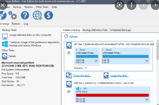 scheduling with macrium reflect free