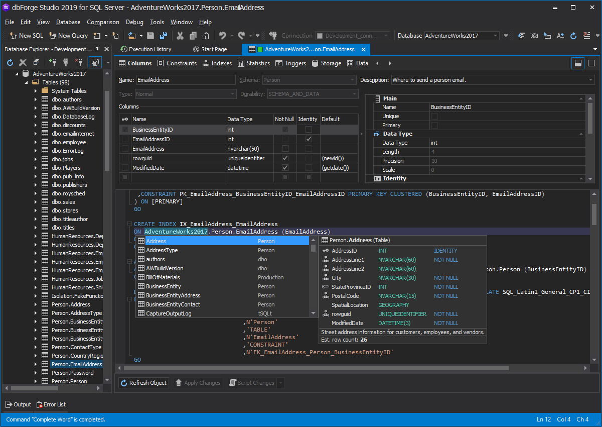 Dbforge Studio for SQL Server