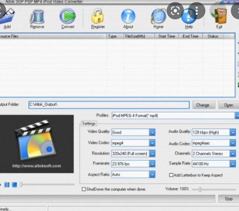 Allok 3GP PSP MP4 IPod Video Converter