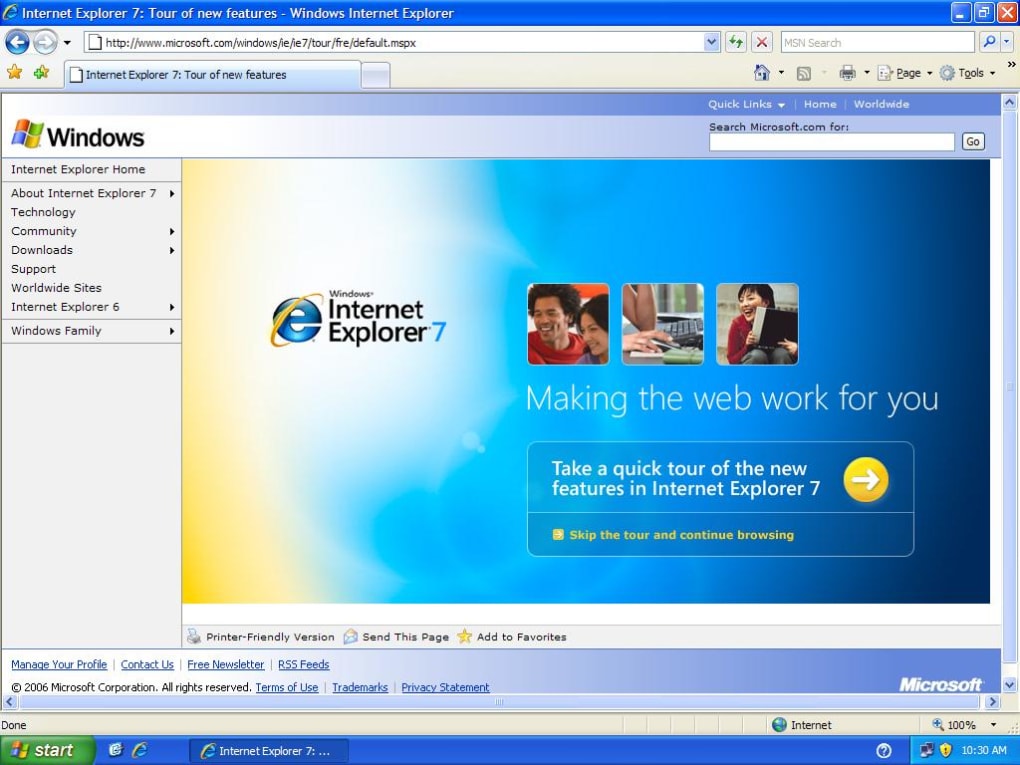 internet explorer 7 for windows 10 pro 64 bit