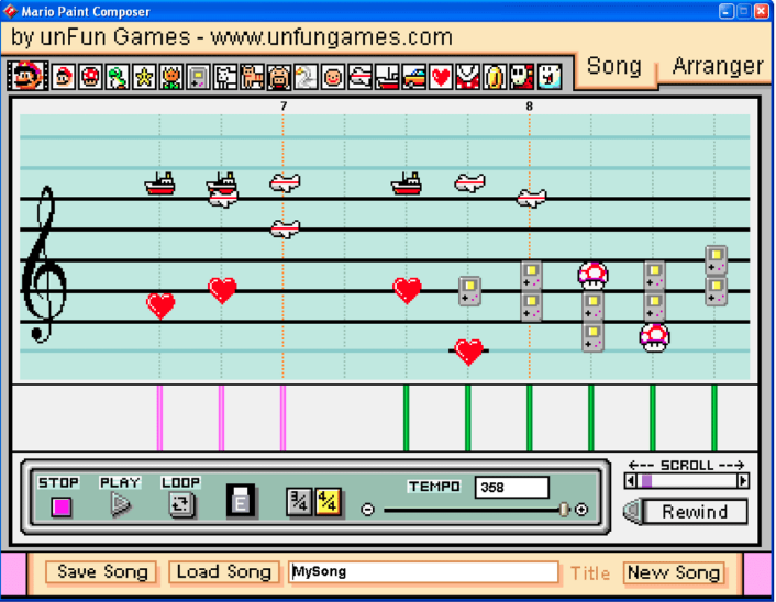 mario paint composer song codes